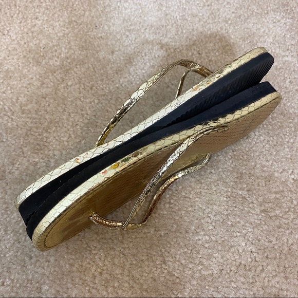 💝Stuart Weitzman Metallic Gold Slippers - Picture 3 of 4